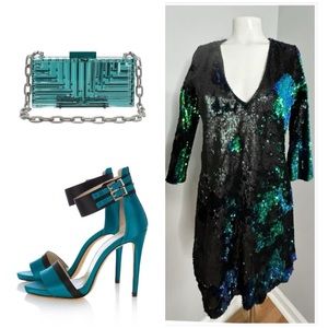 ZARA SEQUIN DRESS- PRELOVED- LARGE